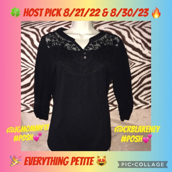 Style & co PL black long sleeved shirt 💕 - Picture 1 of 7